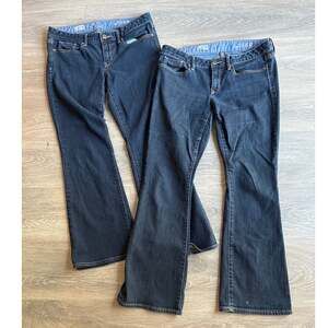 LOT OF 2 Gap 1969 Vintage Dark Wash Curvy Bootcut Jeans Size 30/10A Y2K Denim